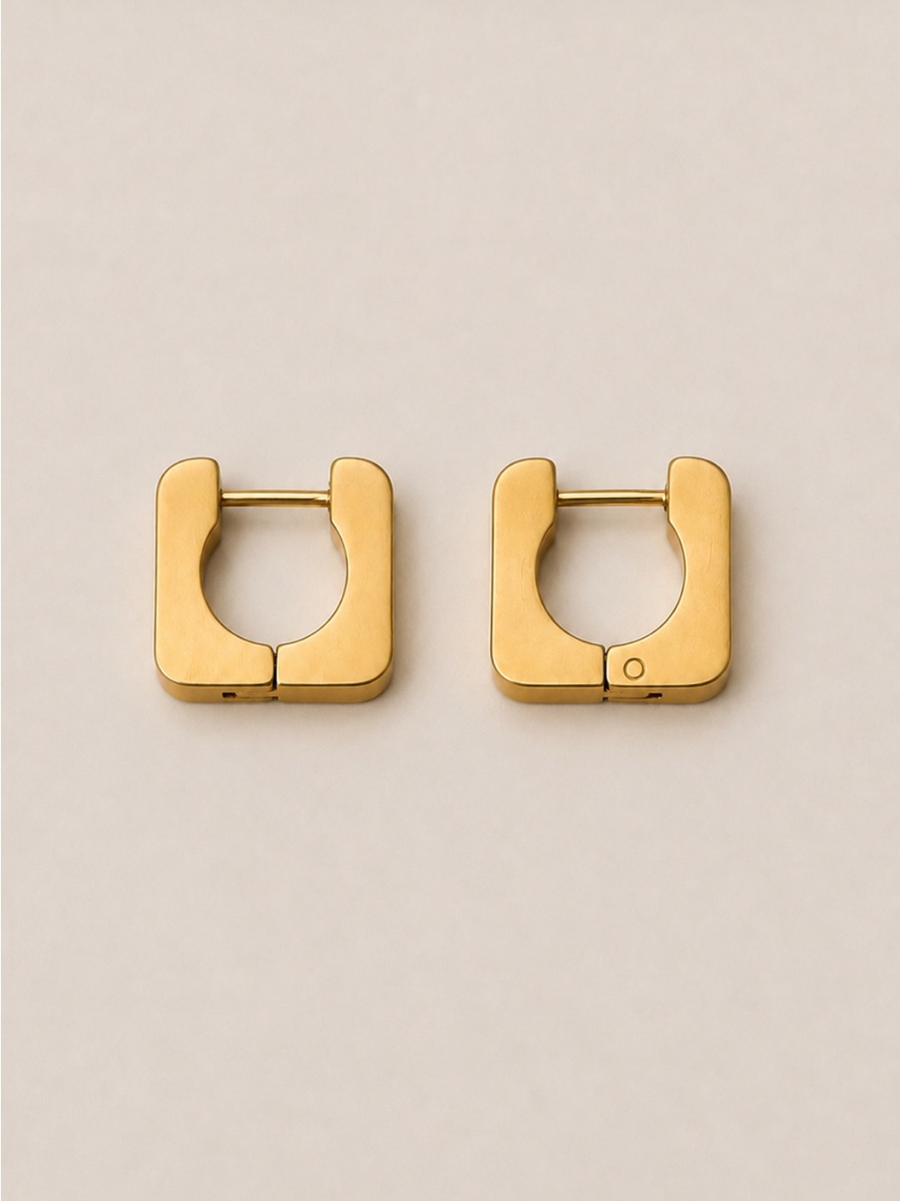 Gold Square Hinge Hoop Earrings